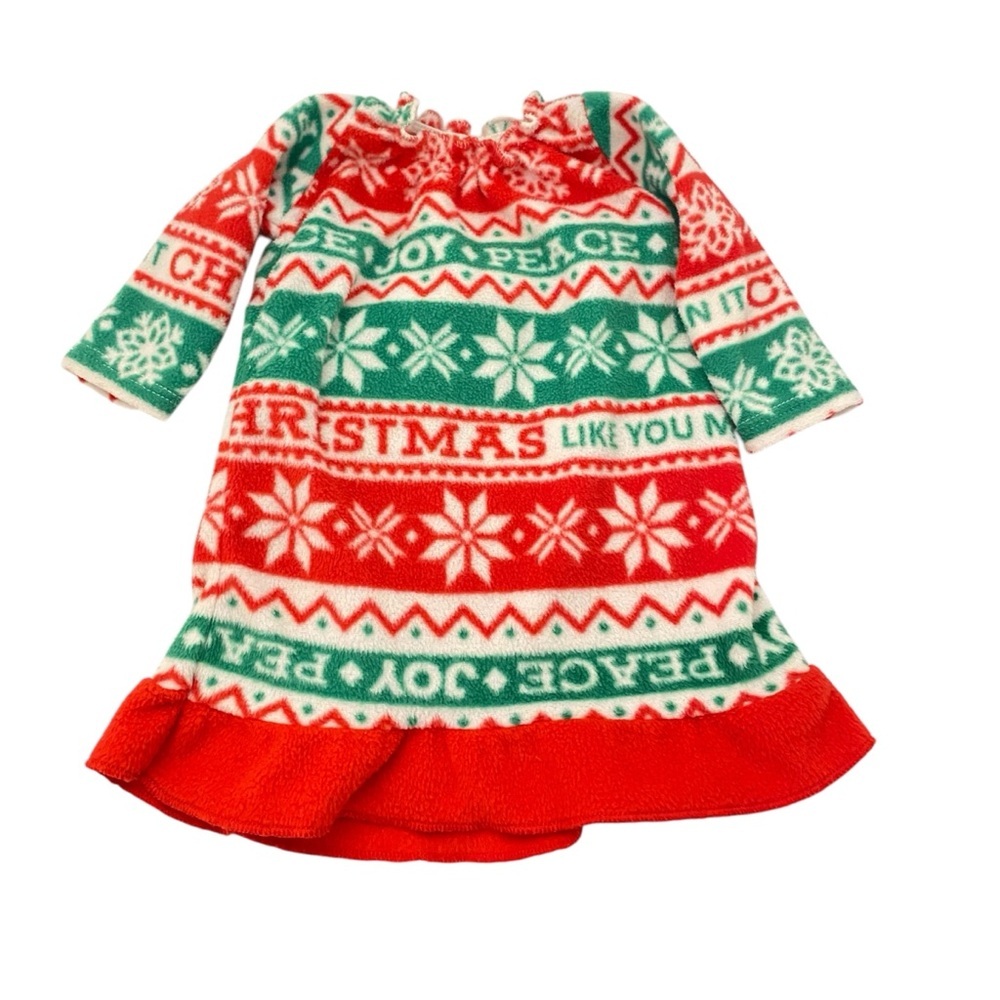Kohl’s Christmas Holiday Snowflake Pajama Gown For 18” Dolls Fits American Girl